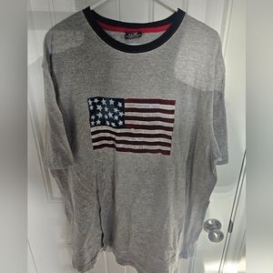 Tommy Hilfiger XL 90% Cotton American flag Grey short sleeve shirt